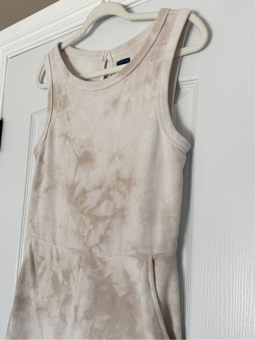 Gap Vintage Soft Cotton Tie Dye Romper Neutral Ivory Pockets XS - Picture 4 of 12